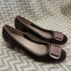 Salvatore Ferragamo Dark Brown Suede Heels